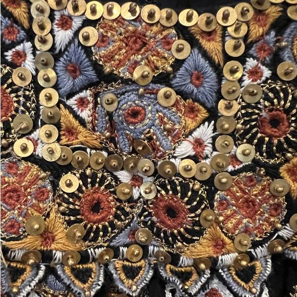 ULLA JOHNSON Alisha Embellished Linen And Cotton-blend Blouse Size 4 - Picture 7 of 12